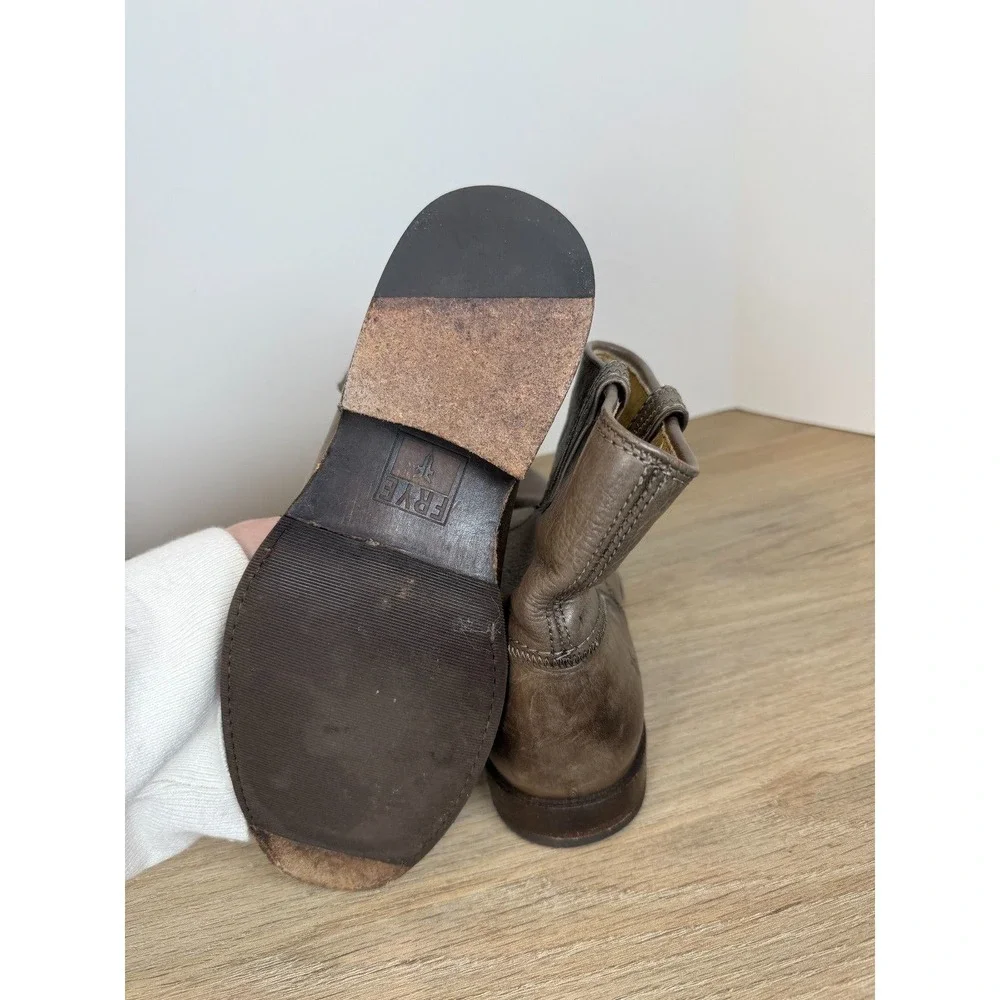 Frye Carson Pull On Ankle Boots Womens 6 Brown Leather Western Short Booties